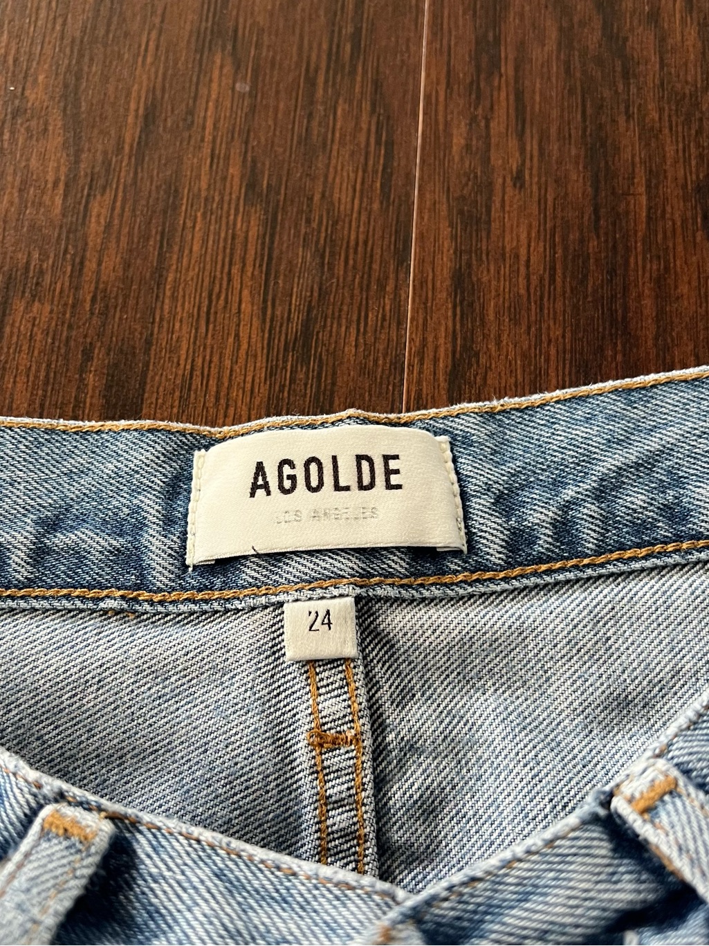 Agolde 90’s Crop High Rise Straight Leg Jeans Light Wash Distressed Size 24 — image 3 of 8